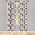 thumbnail image 4 of Ambesonne Coffee Window Curtains, Pastel Mugs on Grey Backdrop, Each 28" W x 63" L, Pink Pale Taupe Dark Grey, 4 of 4