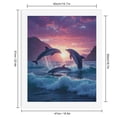 thumbnail image 2 of Paint by Numbers Kit for Adults, Dolphins Sunset Ocean Waves Serenity Paint by Numbers, Easy Paint by Numbers Kit for Adults Beginner, DIY Adult Paint by Number Kits on Canvas, 12x16in Home Decor, 2 of 7