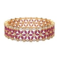thumbnail image 5 of Ratnavali Jewels CZ Zirconia Gold Plated Designer Red White Baguette Bracelet Bollywood Wedding Bangle Jewelry Women, 5 of 6