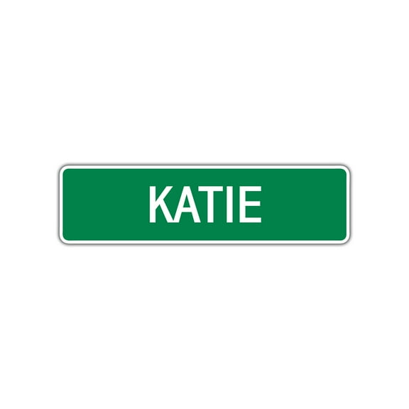 Katie Girls Children Name Letter Printed Label Indoor Outdoor Wall Plaque Decoration Aluminum Metal Sign 4"x13.5"