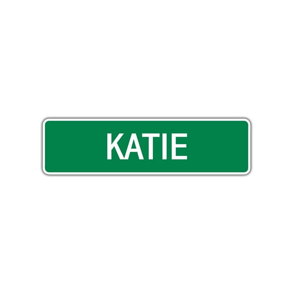 Katie Girls Children Name Letter Printed Label Indoor Outdoor Wall Plaque Decoration Aluminum Metal Sign 4"x18'