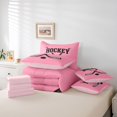 thumbnail image 6 of Erosebridal White Hockey Stick 7 Pieces Full Size Bedding Sets,Modern Ice Skater Full Size Bed in a Bag,Pink Reversible, 6 of 7