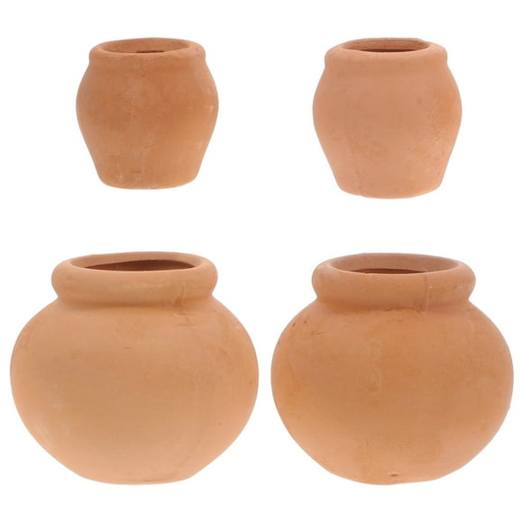 4 Pcs Miniature Clay Pots 1.24x0.86 Inch Mini Clay Pots Terracotta Clay Pots Tiny Pottery Planter Mini Flower Pots For Diy Garden Plants And Desktop Decoration