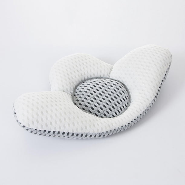 Almohada Lumbar 3D, cojín trasero, dispositivos prácticos, respaldo desmontable, soporte para dormir, almohadilla de cintura para coche, sofá, asiento para silla de ordenador Gris blanco