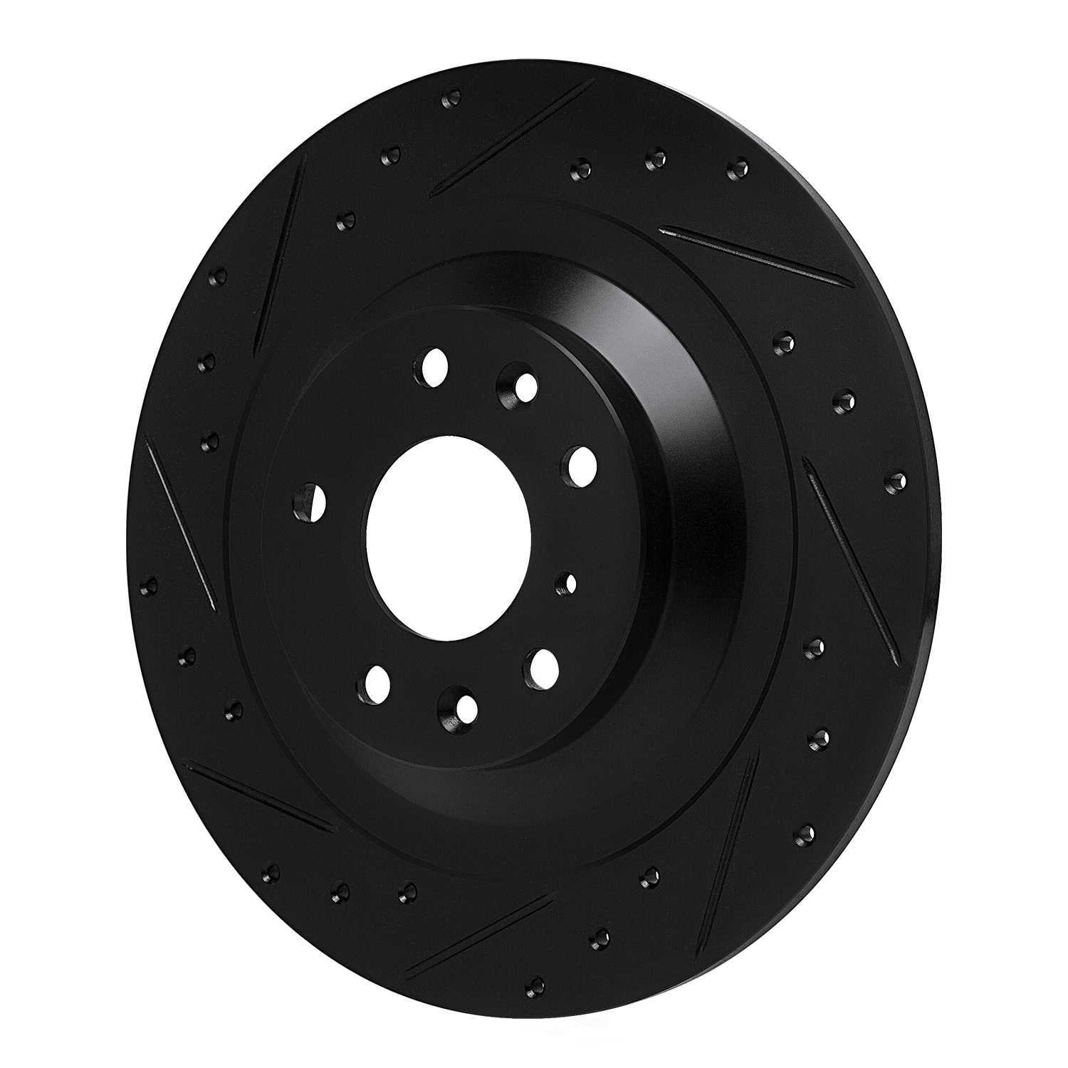 Dynamic Friction Company 633-80085L DFC Brake Rotor - Drilled And Slotted - Black
