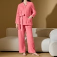 thumbnail image 2 of Women's Winter Fluffy Pajama Set Fleece Open Front Pullover Loose Plush Lounge Sets Sleepwear Fuzzy 2 Piece Pjs, 2 of 6