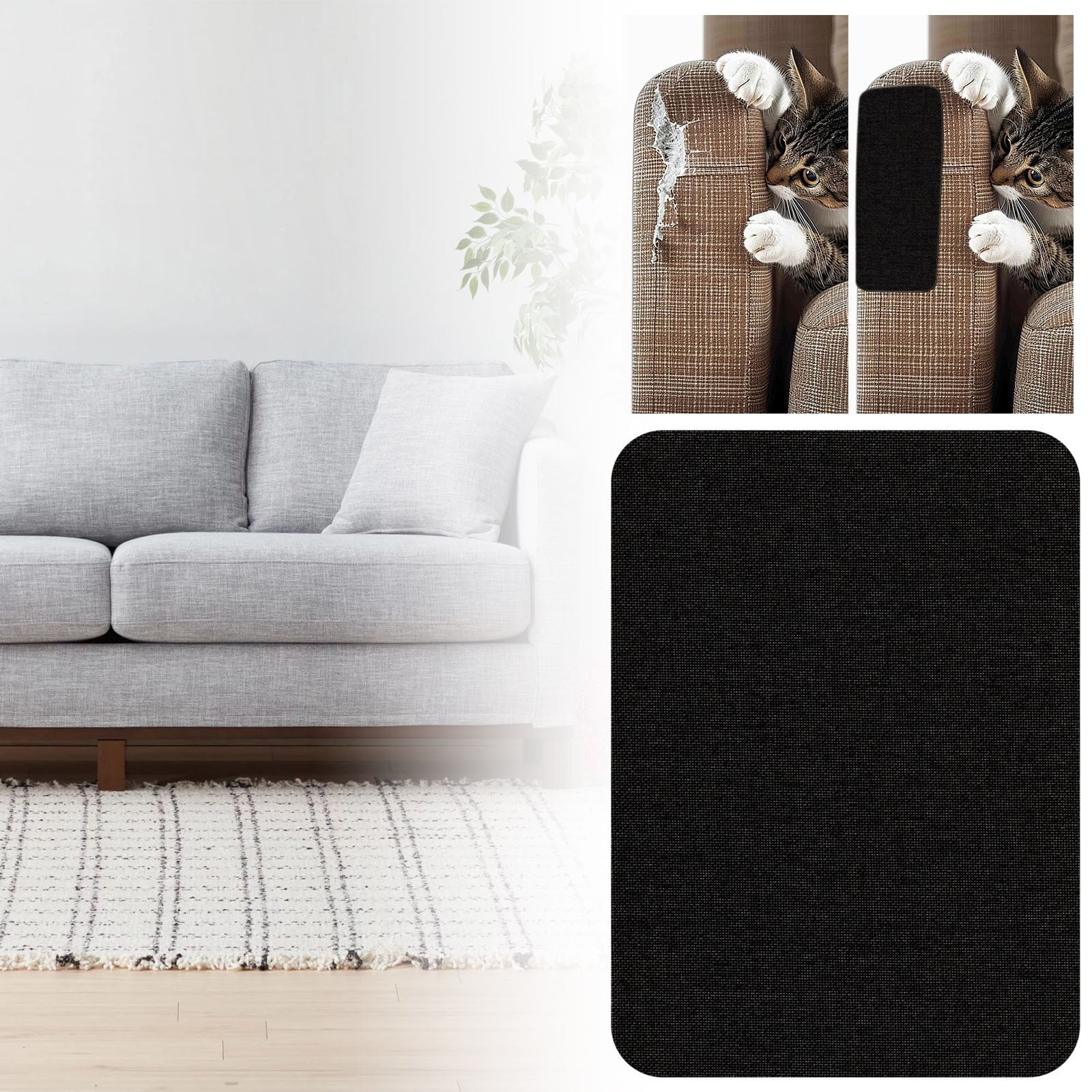 1Pc Couch Patch Repair Fabric,Canvas Repair Patch,Self-Adhesive Microfiber Patches,Quick Fix Sofa Chair Car Seat,Furniture,Upholstery Repair Kit,for Sofas Bags Furniture Car Seats,8''x11''(Black1)