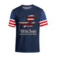 thumbnail image 2 of Zimjoy Men's 4th of July T-Shirts Patriotic Crew Neck Short Sleeve 250 USA Anniversary Shirts USA Flag Spliced Independence Day Shirts for Men, Navy S, 2 of 5