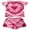 Tie Dye Pink Heart, variant on Just Love Tie Dye Short Sets for Girls (Tie Dye Black Swirl, 4)