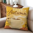 thumbnail image 2 of Hello Autumn Orange Decorative Pillows Set Of 4, Linen Fall Leaves Cushion Covers Linen Study Sofa Cushion Cover, 2 of 5