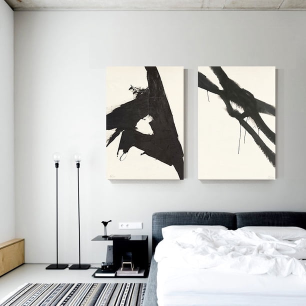 Set De 2 Cuadros En Lienzo Canvas Arte Minimalista Moderno
