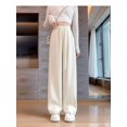 thumbnail image 5 of Women Sweatpants Wide Leg Drawstring Workout Casual Baggy Pants High Waist Cream White XL, 5 of 9