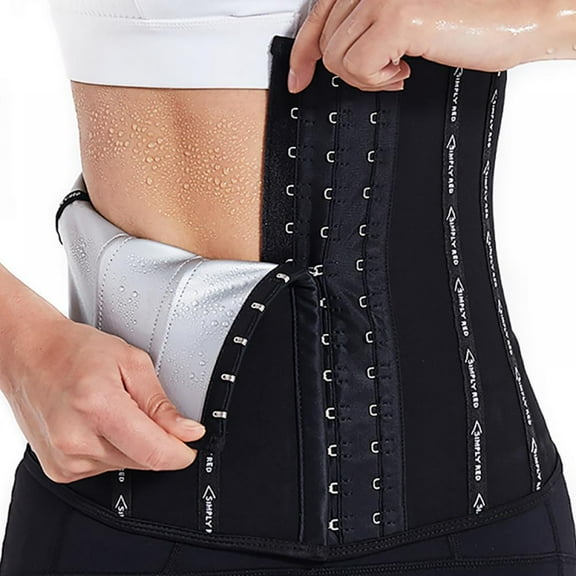 Prettyui Waist Trainer for Women Corset Cincher Body Shaper Girdle Trimmer with Steel Bones Extender Back Support Sweat Crazier Slimming Body Shaper
