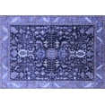 thumbnail image 1 of Ahgly Company Machine Washable Indoor Rectangle Oriental Blue Industrial Area Rugs, 5' x 8', 1 of 4