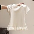 thumbnail image 5 of Girls T-Shirt Short-Sleeved Tee for Kids Crew Neck Top Comfortable & Stylish Cute Daywear Gift for Children & Teens White 11-12 Years, 5 of 7