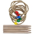 thumbnail image 1 of Transemion Premium Interactive Wood Ring Toss Game Handmade Funny Beach Throwing Ring Leisure Throwing Loop Toy with Rope for Children, 1 of 6