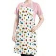 thumbnail image 5 of Cartoon Construction Vehicles Trees Apron-Garden Aprons for Women with Pockets-Cotton Linen Waterproof Kitchen Cooking Gardening Aprons Adjustable for Kitchen,Cooking,BBQ and Salon 33x27 Inch, 5 of 7
