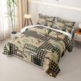 thumbnail image 3 of Manfei Farmhouse Deer Duck Twin Quilt Set, Vintage Buffalo Twin Coverlet Set, Brown, 2 Pieces, 1 Bedspread and 1 Pillowcase, 3 of 7