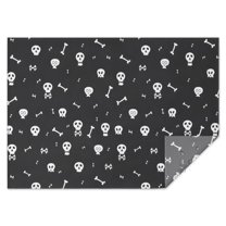 Halloween Skull and Bone Pattern Rectangle Tablecloth 60"x84",Waterproof Polyester Rectangle Table Cloth, Wipeable Spillproof Polyester Tablecloth for Dining, Camping, Indoor and Outdoor