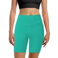 thumbnail image 3 of Pantalones cortos de baño Buauty para mujer, cintura alta, con bolsillos, UPF50+, pantalones cortos de playa de secado rápido, verde menta, 2XL, 3 of 7