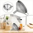thumbnail image 4 of Stainless Steel Funnel with Handle Kitchen Filling Metal Hopper 11 13 15cm, 4 of 11