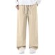 thumbnail image 1 of Pantalones de trabajo de longitud completa para hombre, de color liso, con bolsillos, de pierna recta, 1 of 5