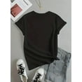 thumbnail image 2 of Women's T Shirts Summer Tops Simple Heart Graphic Shirts Sayings Short Sleeve Vacation Casual Blouse Thankful teeSt. Patrick's Day Print, Casual Women's Round Neck T-Shirt, Comfortable Black Short-S, 2 of 7