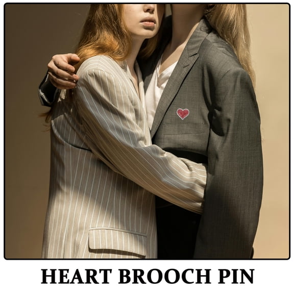 CTIRCHIU 3-Pack Heart-Shaped Enamel Brooch Pins with Clasp, Versatile Lapel Accessories for Valentines Day and Birthday