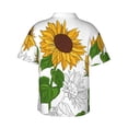 thumbnail image 4 of Xecao Plump Sunflower And Sketch print Hawaiian shirt - a stylish short-sleeve button-down for men, perfect for casual beach and tropical outings., 4 of 9