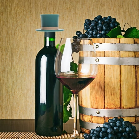 OUNONA Green Silicone Wine Bottle Stopper Airtight Seal with Decorative Hat Design