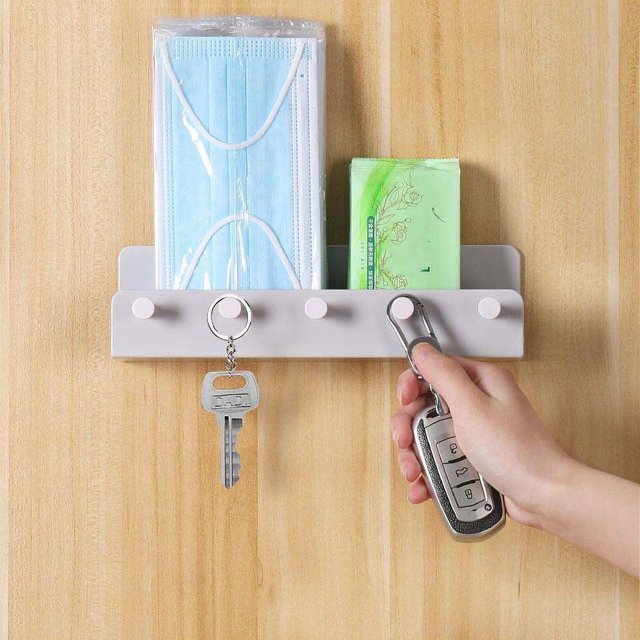 Fiudx Liquidación De Ahorros De Verano Punch- Gancho De Cinco Conexiones, Creativo, Montado En La Pared, Para Baño, Cosméticos, Colgador, Gancho Para Bolsa De Llaves