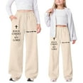 thumbnail image 2 of DHFJKG Girls Sweatpants Baggy Joggers Pants Letter Printed Athletic Elastic Waisted Pants For Kids Teens With Pocket Drawstring Trendy Trousers, 2 of 9