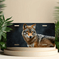 thumbnail image 6 of 1 Pcs 2D Flat License Plate Covers & Frames, Coyote Against For Decorative Front, Waterproof For Decoration Aluminum License Plate Covers & Frames Cover For Men Women, 12" X 6", 6 of 7