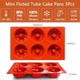 thumbnail image 6 of 3Pcs Mini Fluted Tube Cake Pan for Baking,6-Cavity Fluted Tube Silicone Molds for Baking Cupcake,Cornbread,Brownie,Donuts,Jello (Red), 6 of 7
