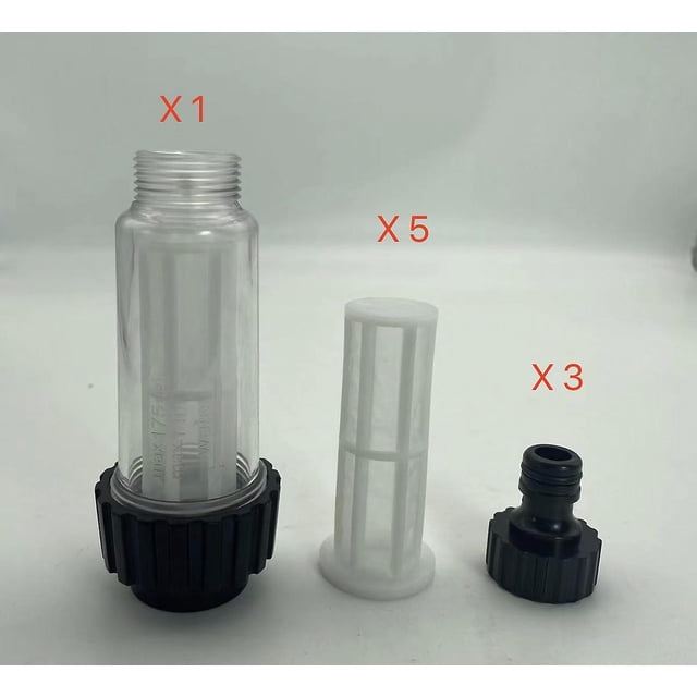 1 Set Water Filter Garden Hose, 3/4 Inch Water Filter Set of 5 Filter Inserts + 3 Quick A