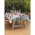thumbnail image 2 of Outdoor Tablecloth with Umbrella Hole and Zipper, Grey Christmas Rectangle Table Cloth 54x80 Inch Waterproof Tablecloth, Snowman Xmas Tree Snowflake Winter Picnic Table Cover for Patio Camping, 2 of 7