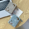 thumbnail image 3 of TAZAG Jeans Style Buckle Wallet Cat Embroidered Canvas Zip Coin Purse, 3 of 5