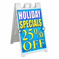 thumbnail image 1 of Holiday Specials 25 Percent Off (24" X 36") Deluxe A-Frame Signicade, Includes 2 Removable Panels & Stand, 1 of 4