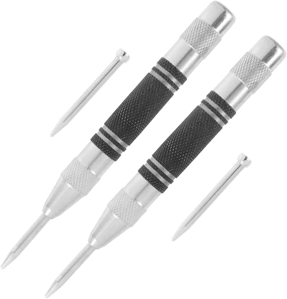 Auto Center Punch, 5.07" Adjustable Punch, Auto Punch Tool for Window, Glass, Wood, Metal with 2