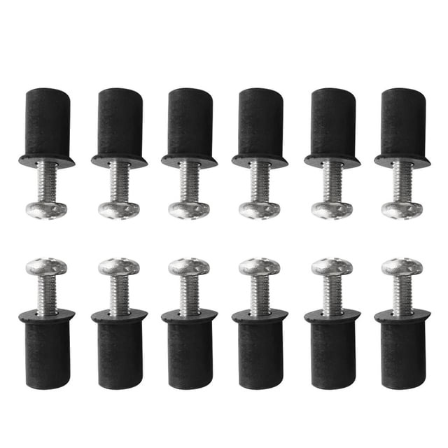 S SERENABLE Kit de 12 Écrous en Caoutchouc M6 Vis en Acier Inoxydable pour Kayak Canot Bateau