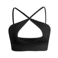 thumbnail image 4 of Yuannlog Women Tanks Cute Sports Crop Tops Halter Criss Cross Sleeveless Ribbed Cut Out Backless Yoga Camis Tank Tops, 4 of 7