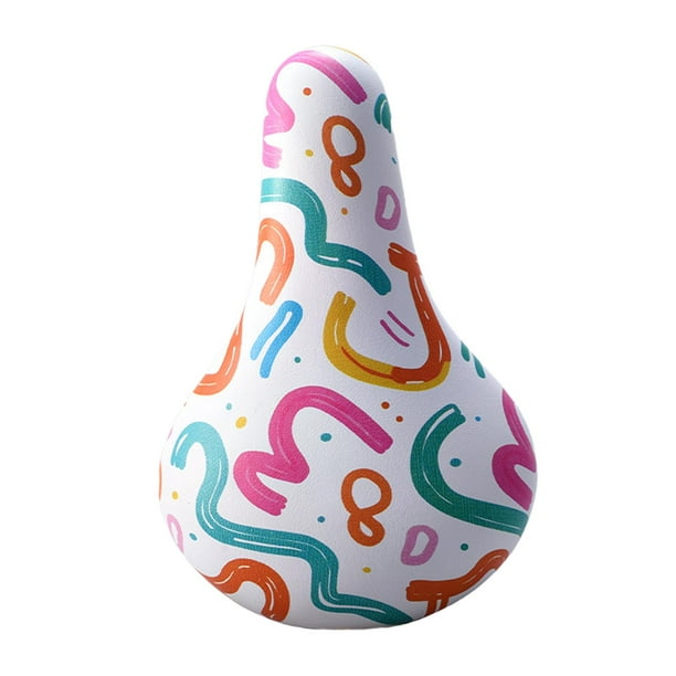 Sillín de bicicleta para niños, cojín para asiento de bicicleta, asiento de bicicleta para niños para pavimento, ciclismo de carretera Líneas de colores
