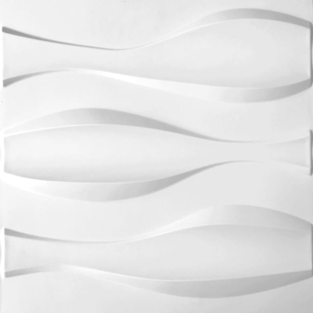 Panel 3D para pared PANEL DECORATIVO Decoración oficina Casa Comercial Color Blanco Mate S090