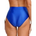 thumbnail image 4 of DPOIS Women's Glossy Seamless Briefs Underwear Stretchy High Waist Bottoms Briefs Blue L, 4 of 5