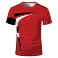 thumbnail image 2 of ZXLBBD Tshirts Shirts for Men Short Sleeve Patchwork Color 3D Digital Graphic Tee Loose Fit Workout Shirts Athletic T Shirts for Man Casual,Red,3XL, 2 of 3