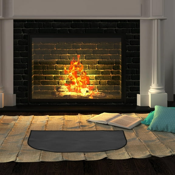 EXHUMKY Fireproof Fireplace Mat Half Round Hearth Rug Retardant Pad for Wood Stove Protection