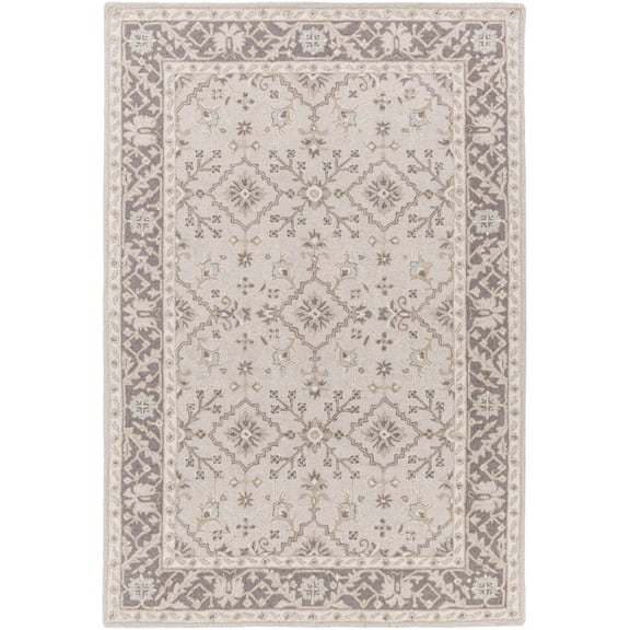 BoutiqueRugs Dooling Traditional Area Rug - Medium Gray, Charcoal, Off White - 2' x 3'