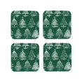 thumbnail image 2 of Kll Square Drink Coasters Set Of 4,Pu Leather Absorbent Coasters Set Decorative Coffee Cup Coasters Housewarming Gift For Home Decor-Christmas Trees, 2 of 9