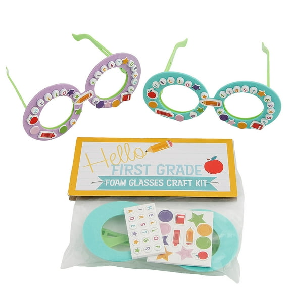 Fun Express 5 1/2" x 2 3/4" First Grade Foam Glasses Craft Kits - Makes 12