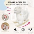 thumbnail image 4 of DIPU-Home Alpaca Ride-On Rocking with Lullaby Song, Hand Puppets, Safety Belt, Plush Rocking Horse for Ages 1-3, Interactive Kids Rocker, White, 4 of 7